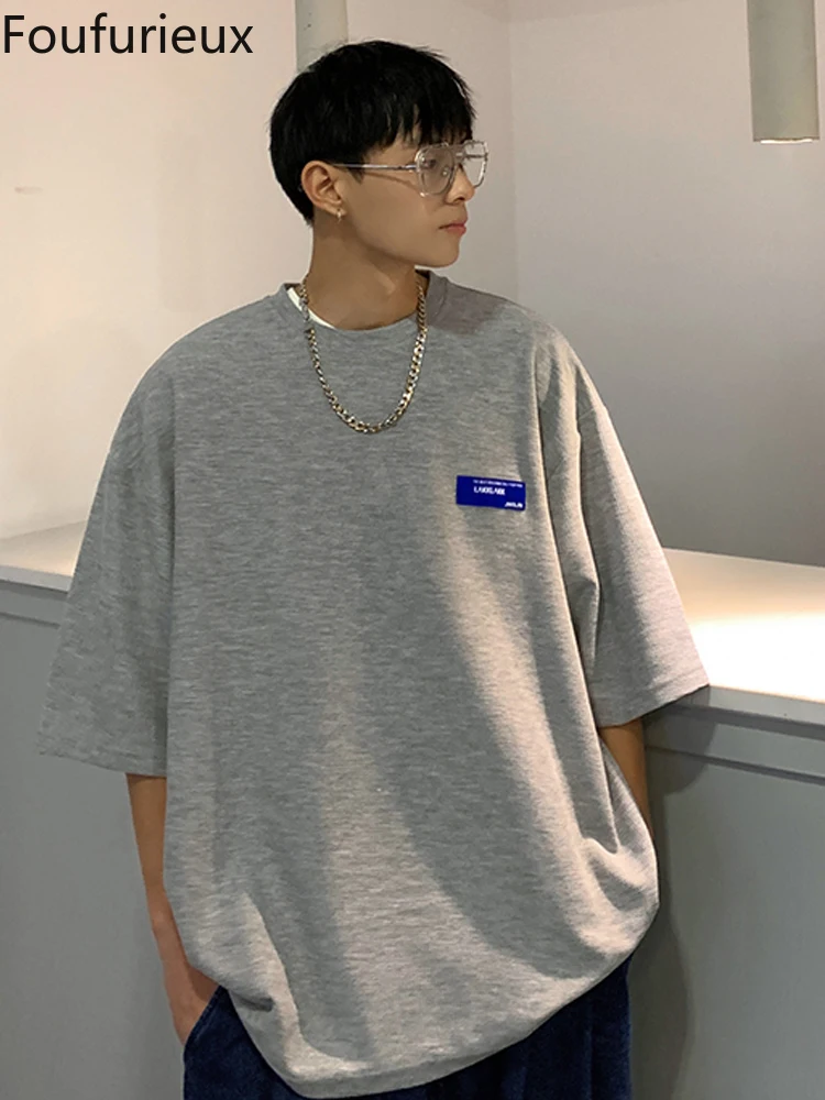 

Модные Дизайнерские мужские футболки foufurious, мужские топы с коротким рукавом и надписью, Брендовые повседневные мужские летние футболки ове...