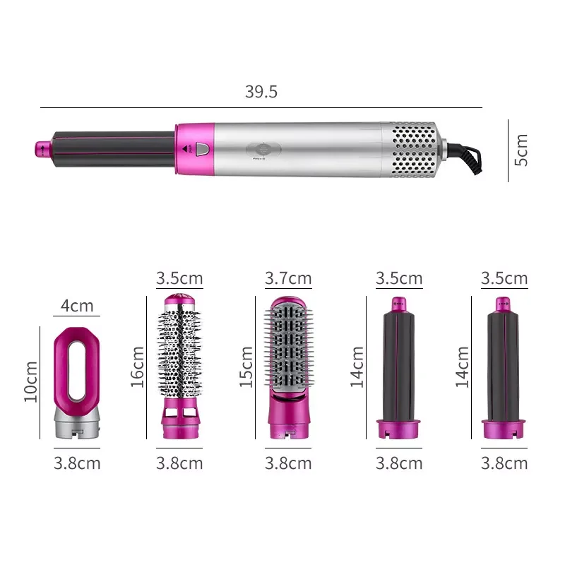 

Новинка 5 в 1 расческа для волос с горячим воздухом выпрямитель плойка с отрицательными ионами Быстрое нагревание 3 режима 110-220 В фен для укла...