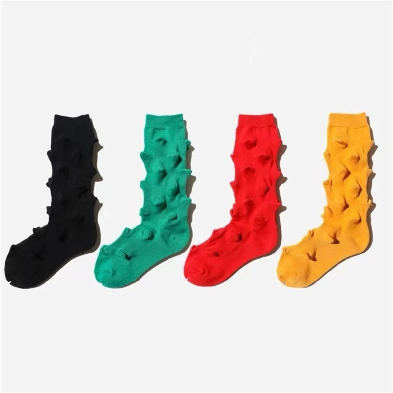 

Harajuku Women Korean Style Cute Hedgehog 3D Dot Calf Length Cotton Crew Socks
