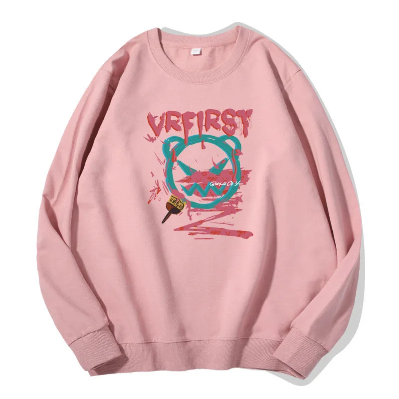 

Women Clothes Fashion Pullover Trend Scrawl Little Devil Print Sweatshirt Girl Pure Cotton Hoodies Long Sleeve Tops