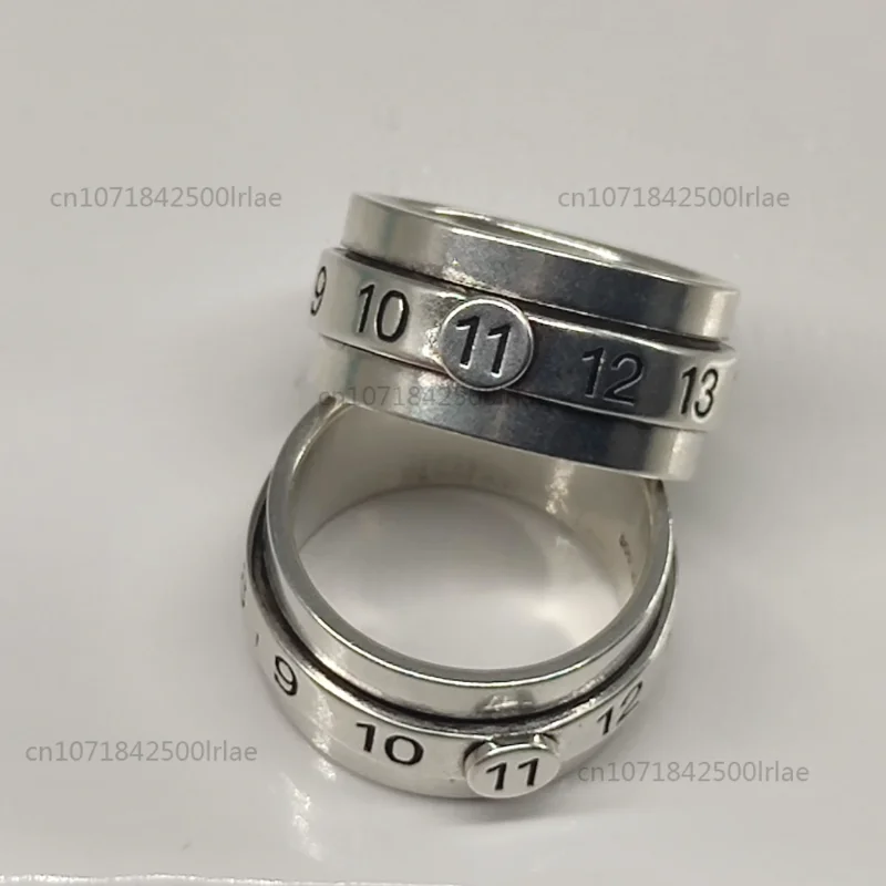 

Maison Margiela Rings Men Women Luxury MM6 Designer Classic Turnable Ring Number Engraving Wide Anillo Bague Jewelry Joyas