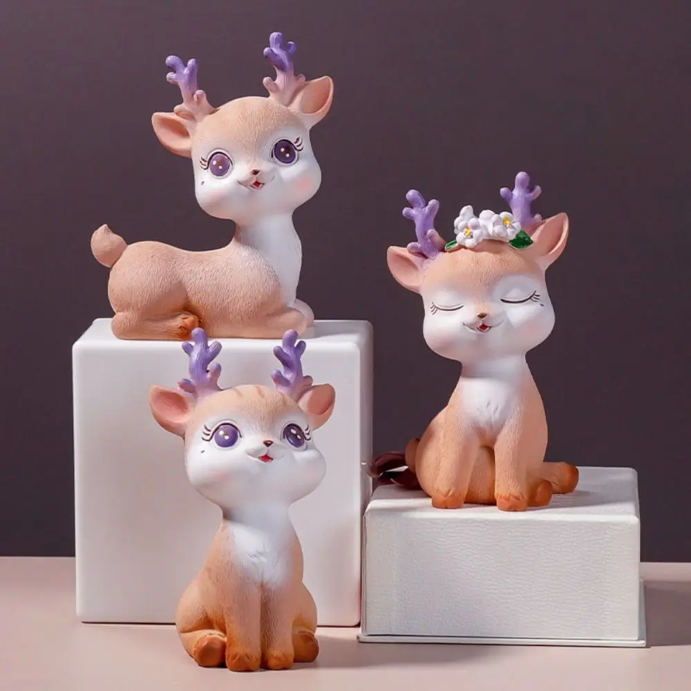 Мини-смола фигурка эльфа и оленя Рождественский олень украшение автомобиля