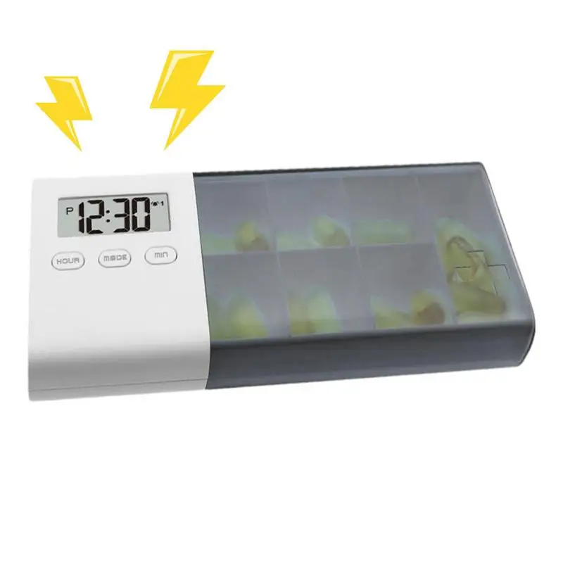 

Автоматический диспенсер для таблеток, USB таймер, коробка для таблеток, органайзер для таблеток на неделю, 7 отделений, пылезащитный ЖК-дисплей