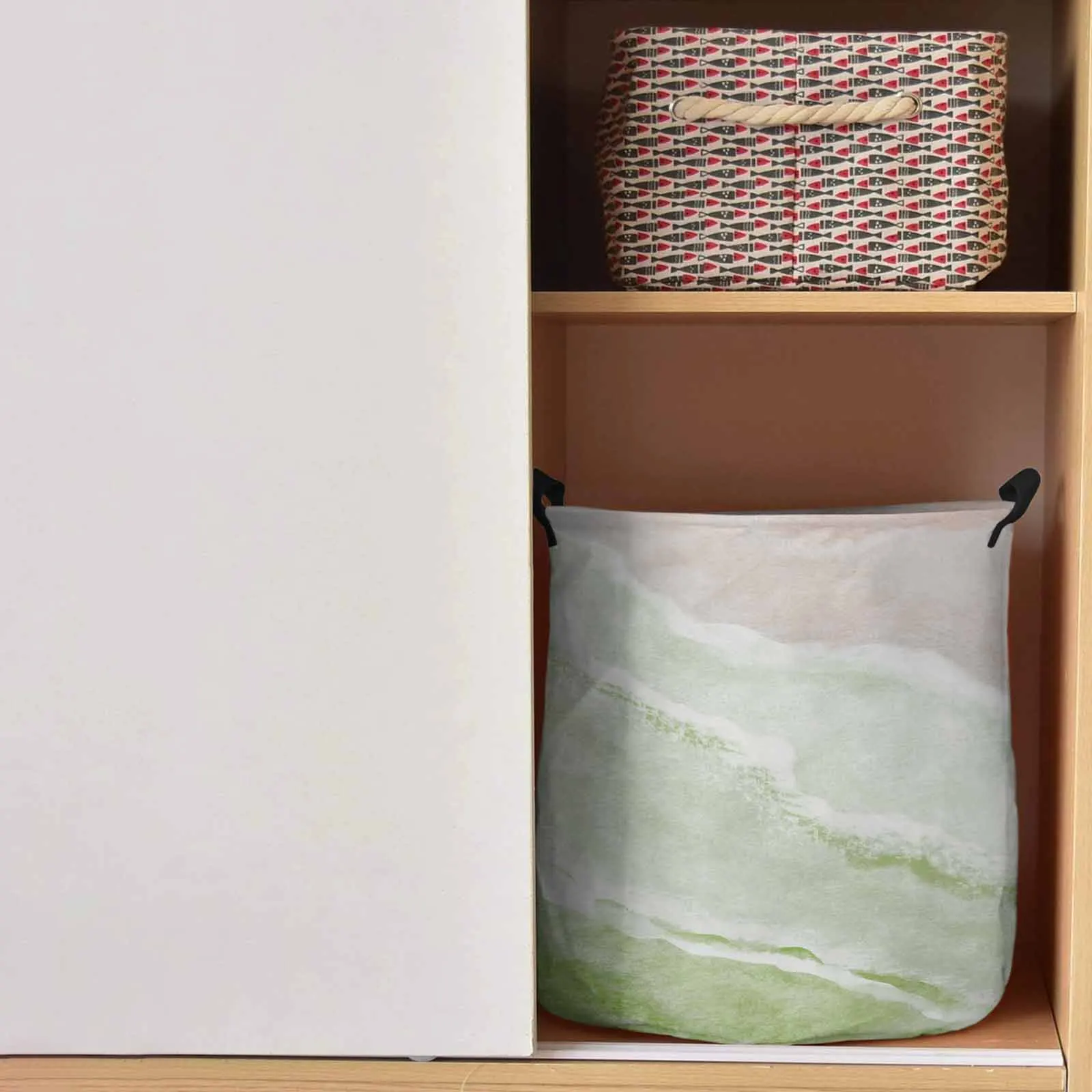 Волнистая корзина для белья портативная складная Бытовая сумка хранения из