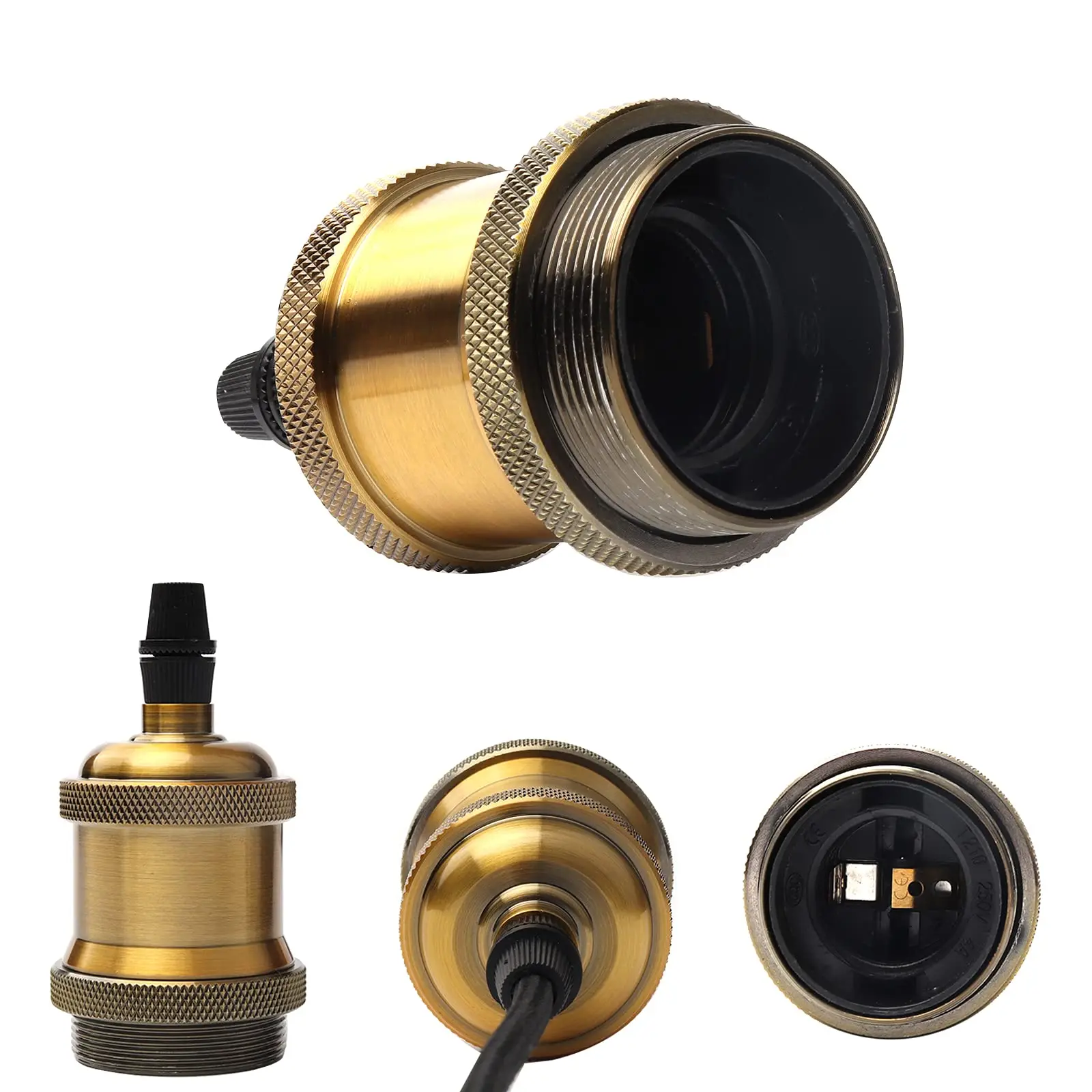 Шнур питания с вилкой и выключателем 3 5 м цоколь E26 E27 Электрический текстиль