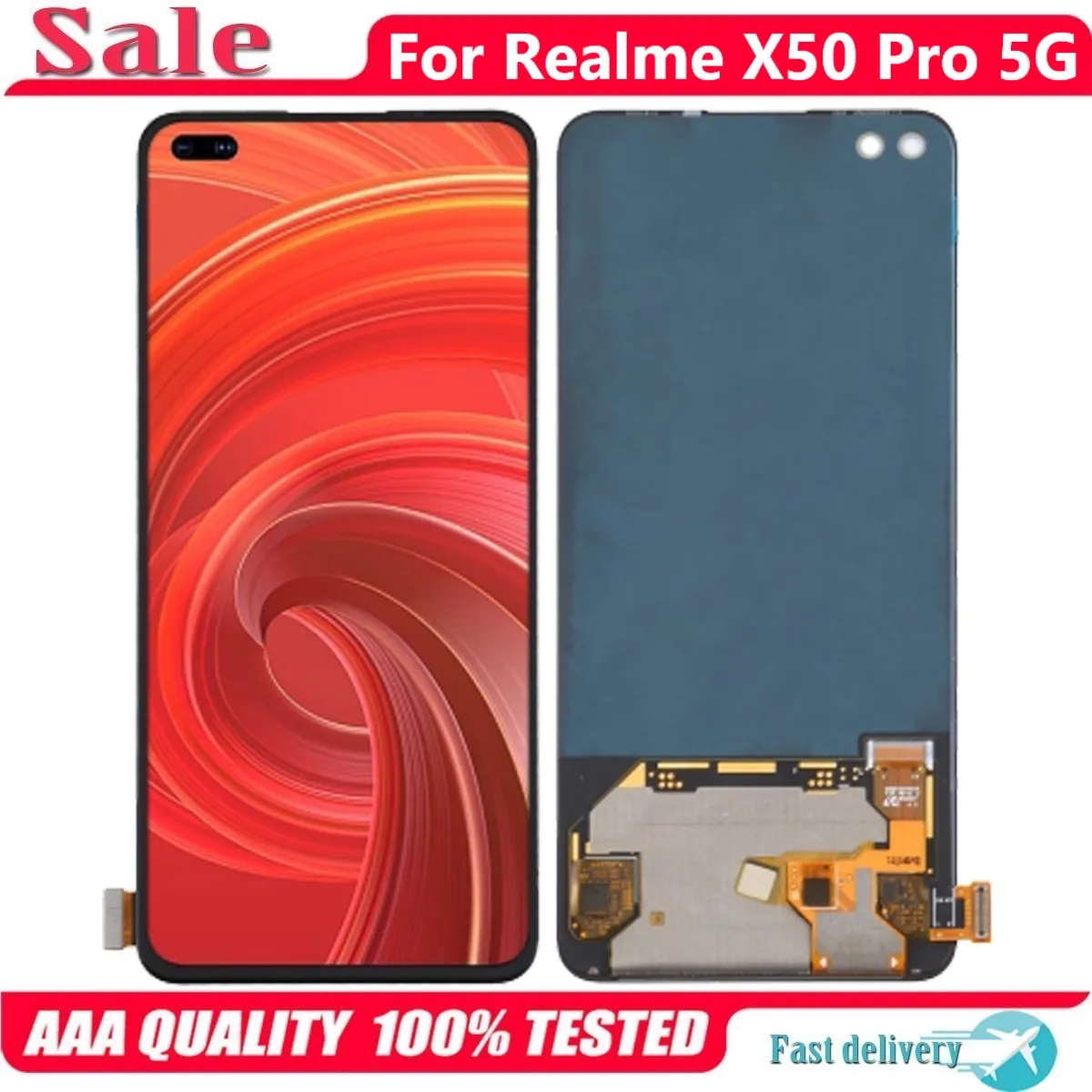 

6.44" AMOLED Display For Realme X50 Pro X50Pro 5G LCD Touch Screen Replacement Digitizer Assembly RMX2075 RMX2071 RMX2076 LCD