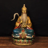 9 tibetan temple collection old bronze painted lord lao zi taishang daozu moral god worship hall town house exorcism