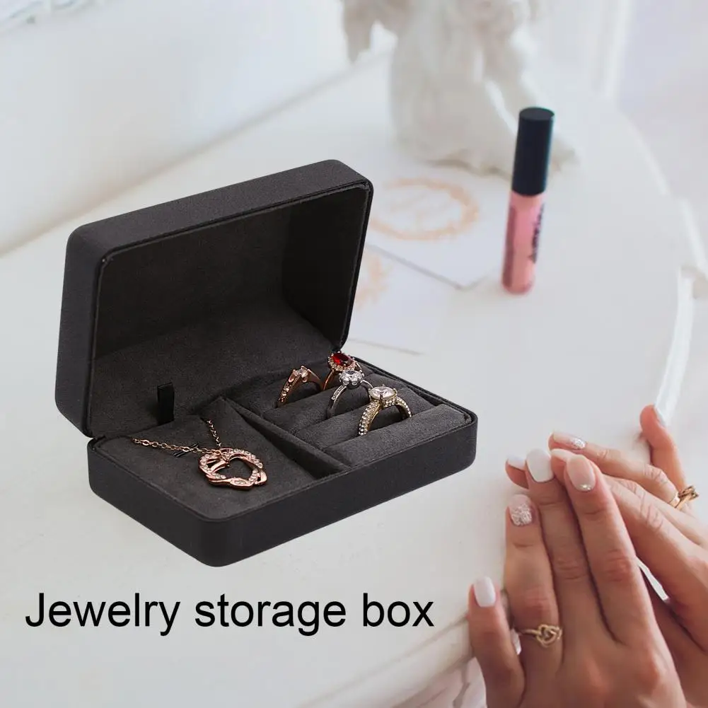 

Роскошная шкатулка для ювелирных изделий, компактная стильная шкатулка для хранения ювелирных изделий, портативный органайзер для колец, Дорожный Чехол с мягкой подкладкой