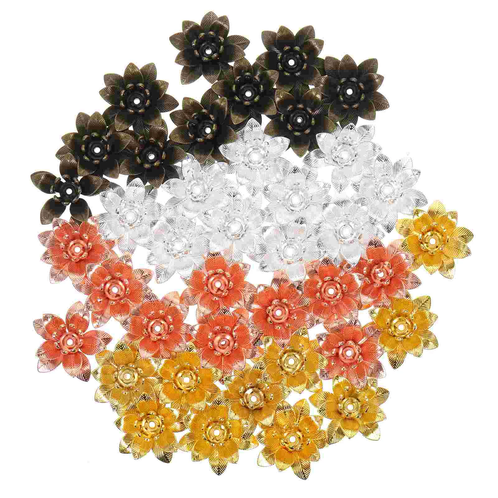 

40 Pcs Pendant Metal Decor Spacer Beads DIY Jewelries Jewelry Craft Flower Loose Bracelet Making