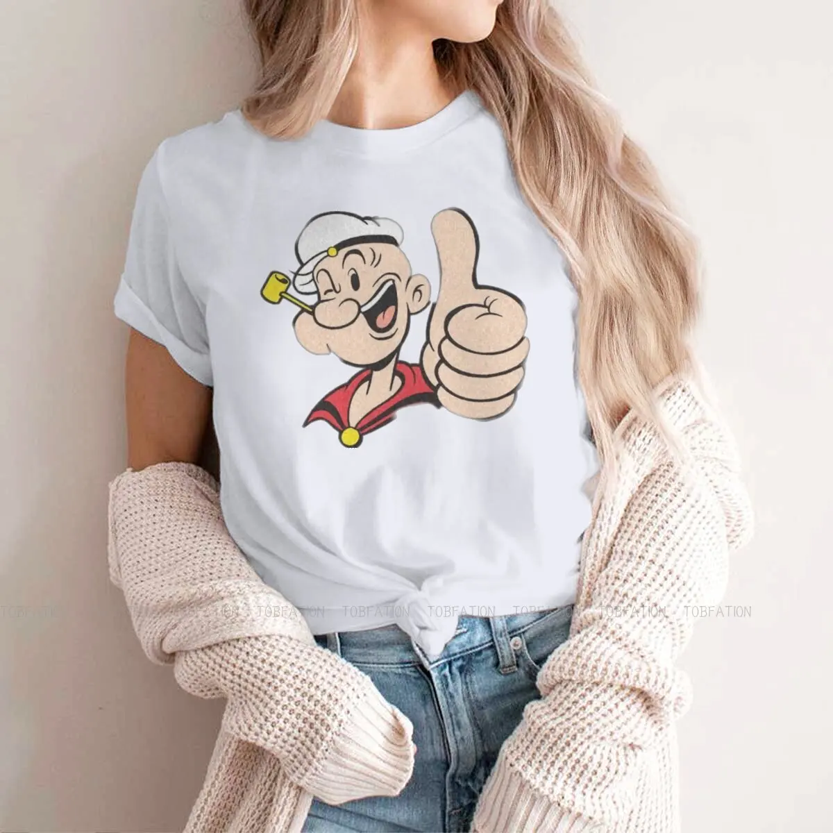 

Old Episodes Classic TShirt For Girls Popeye The Sailor Man Cartoon Tees Fashion Ladies T Shirt Cotton Summer Oversized