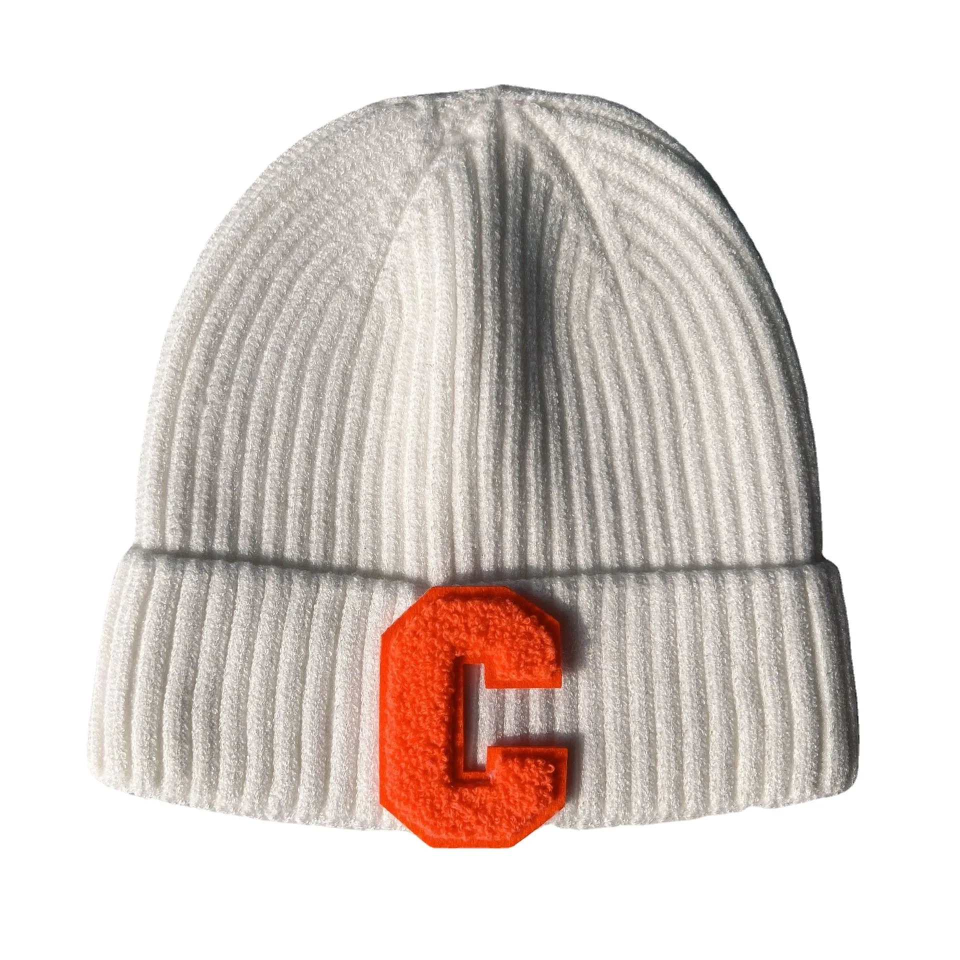 

Мягкая Толстая зимняя трикотажная шапка с манжетами, с синельным принтом