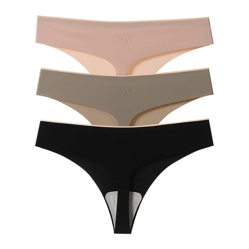 

3 Pcs/Set Women Panties G-String Underwear Seamless Fashion Thong Sexy Ladies G-string Soft Lingerie Solid Low Rise Panty