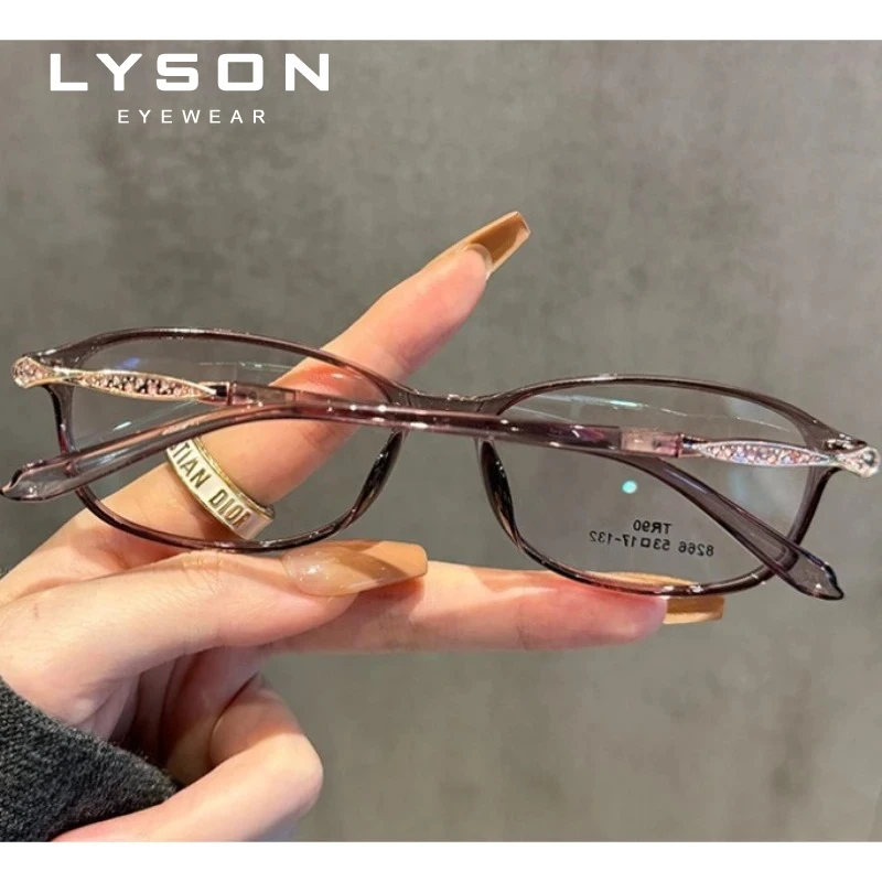 Фото LYSON классические прямоугольные очки для чтения женские прогрессивные очки по рецепту близорукость анти-синий свет анти-отражающие очки №5