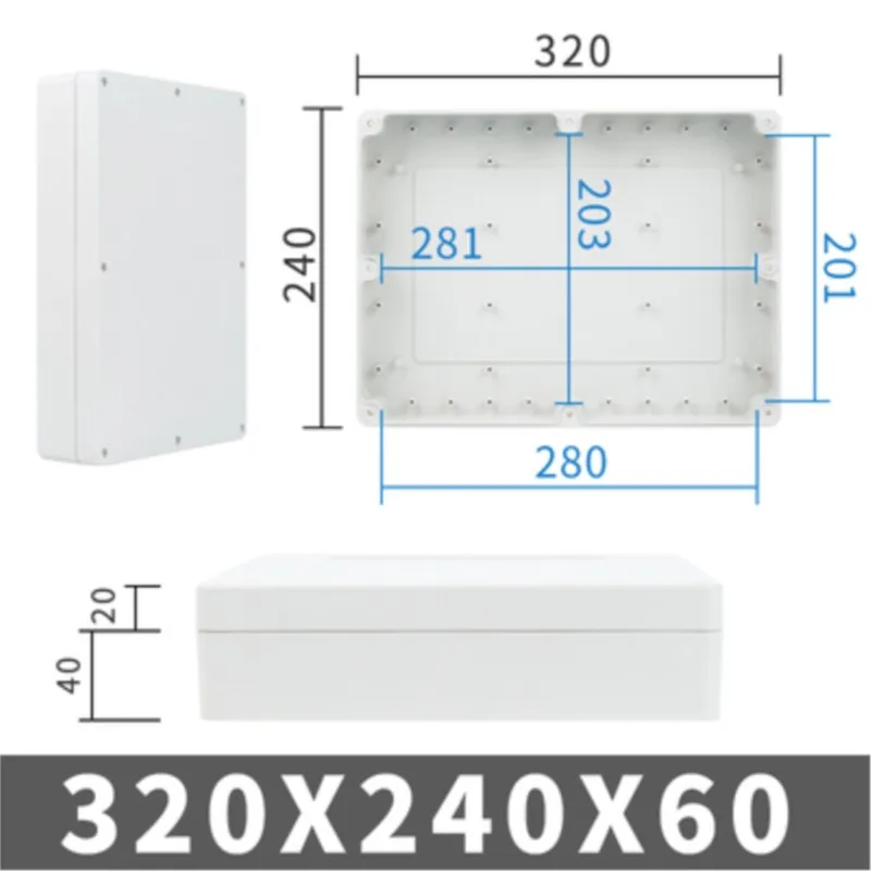 1 шт. 320x240x60 мм водонепроницаемая внешняя панель из АБС-пластика с кнопками питания