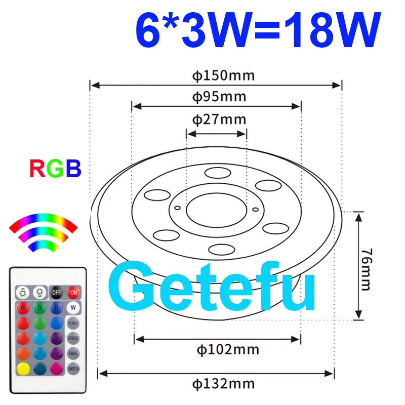 

Подводный светодиодный светильник Getefu 6Вт/9Вт/12Вт/18Вт для бассейна