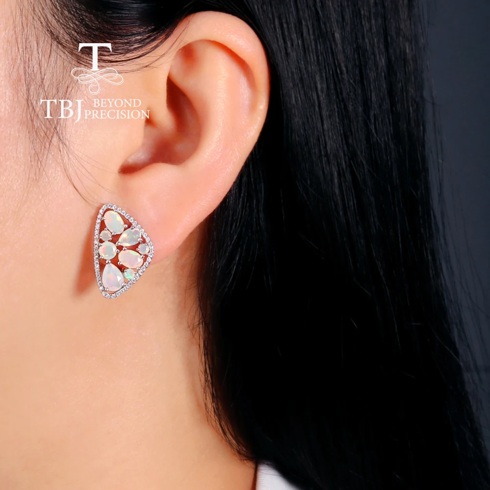 Красочные Редкие октябрьские серьги с натуральным опалом таинственные