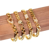 high quality gold copper hip hop bracelet women fashion ins rhinestones cubic zircon buckle cuban bracelet bangle cuff jewelry