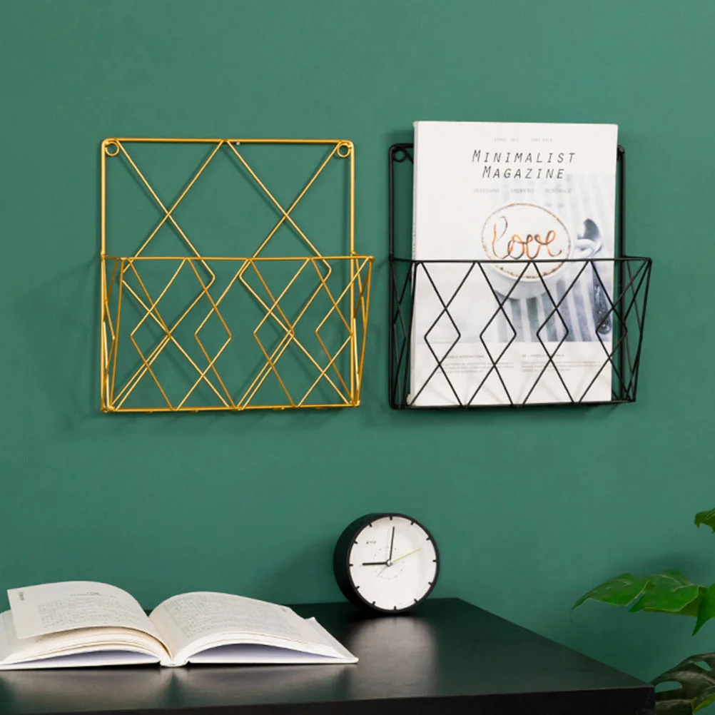 

Wall Mount File Holder Hanging Magazine Organizer Wall Magazine Rack Wire Mail Sorter Wall Mount Bookshelves