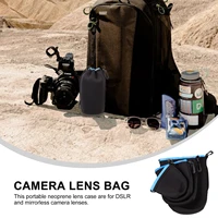 4pcs neoprene lens pouch waterproof slr camera lens case lens storage pouch