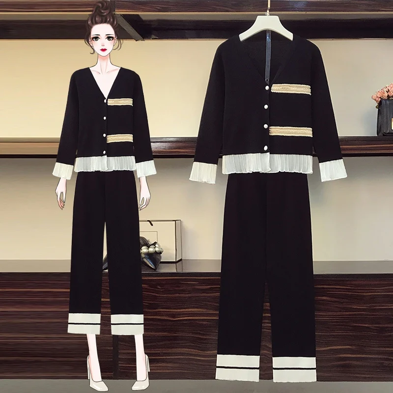 Женский трикотажный костюм из 2 предметов мягкий однобортный Кардиган с