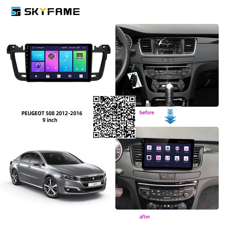 

Автомобильная стереомагнитола SKYFAME 4 + 64G для Peugeot 508 2012-2016 Android, мультимедийная система