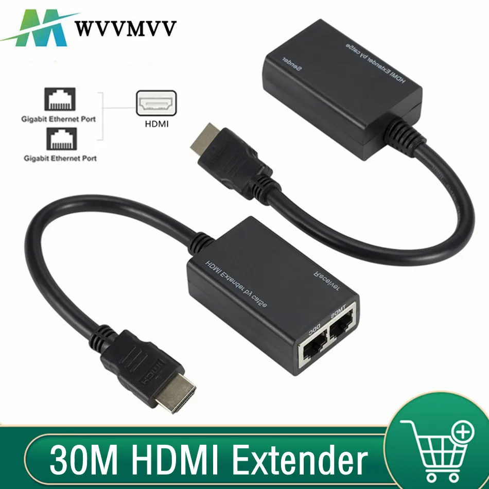 Более RJ45 CAT5e CAT6 UTP LAN Ethernet HDMI-совместимый удлинитель Ретранслятор 1080P FHD 3D футов (30 м)