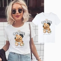 graphic t shirts teddy bear letter print t shirt pure cotton unisex short sleeve top summer new oversized tee shirts 7 colors