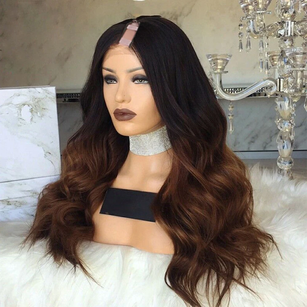 

1B/33 Ombre Colored 1x3 Opening U Part Wig Human Hair 150 Density Body Wave Brazilian Remy Upart Wigs For Black Women