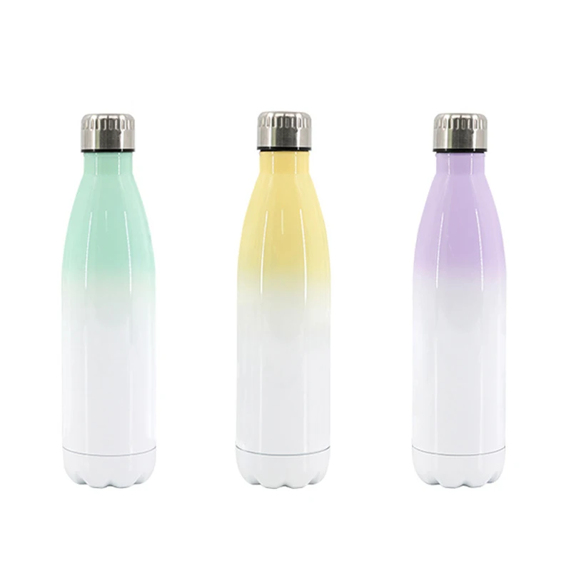 

17oz Ombre Sublimation Coke Shaped Tumbler Stainless Steel Sports Water Bottle Double Wall Soda Bottle For Grad Party Gift