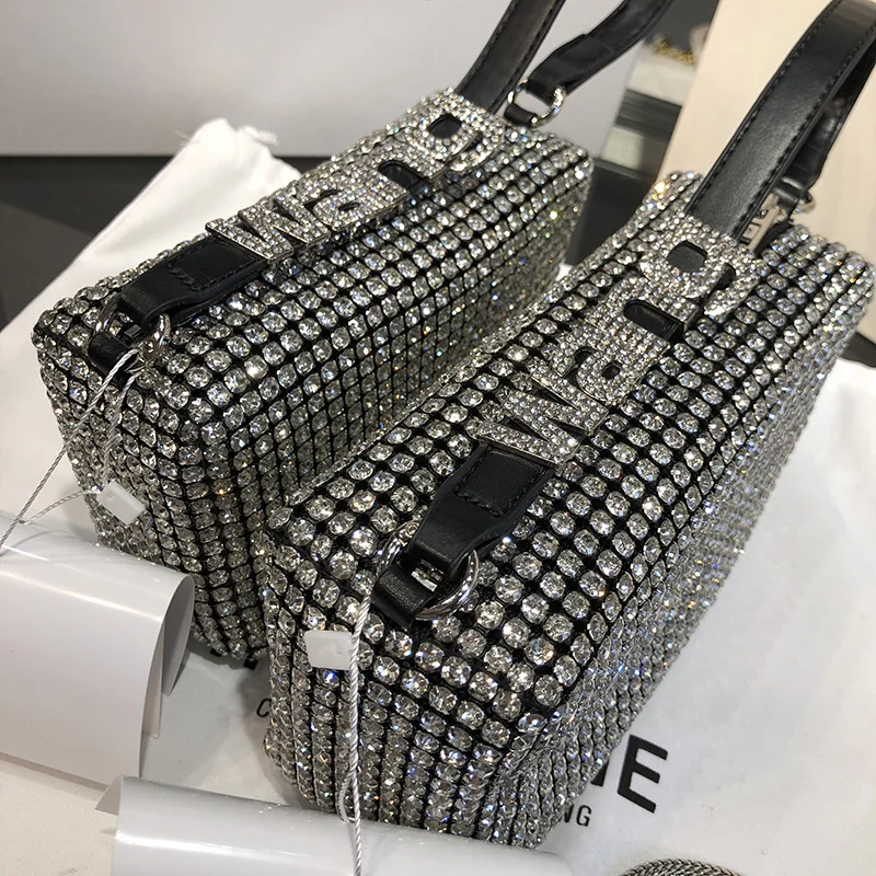 

bolsas femininas tendencia 2022 new women handbags aw king rhinestones flash diamond bag handbag mini armpit small square bags