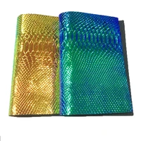 crocodile skin embossed pu dichroic holographic metallic leather fabric sheet for shoebagdiy accessoriesearring