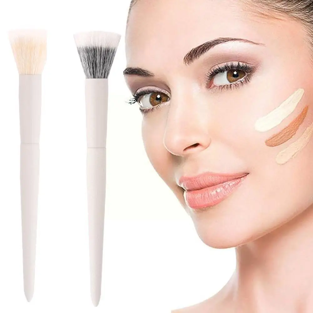 

Dotting Brush Powder Blusher Brush Animal Hair Double-Layer Single Beauty Brush Flat Makeup Branch Women Brush Head Cosmeti J3V1