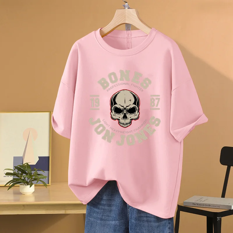 Повседневная футболка с изображением знаменитых звезд Джона Джонса и костей для