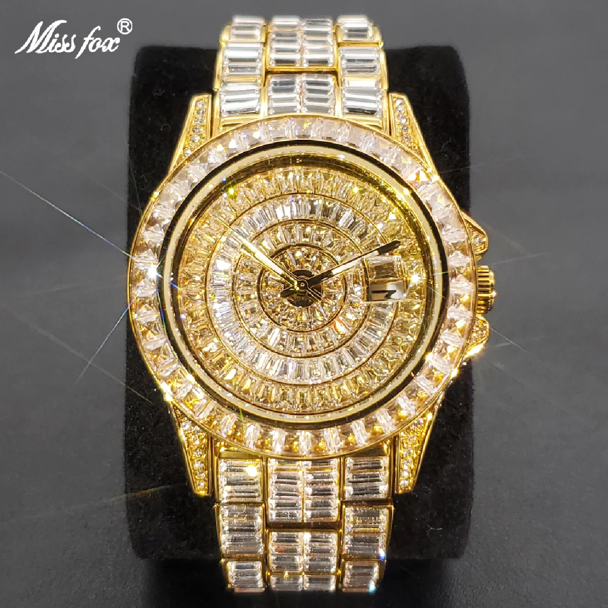 New Role Iced Out Watches For Men Luxury Handmade Mosaic Moissanite Diamond Jewelry Watch Fashion Hip Hop Waterproof Wristwatch