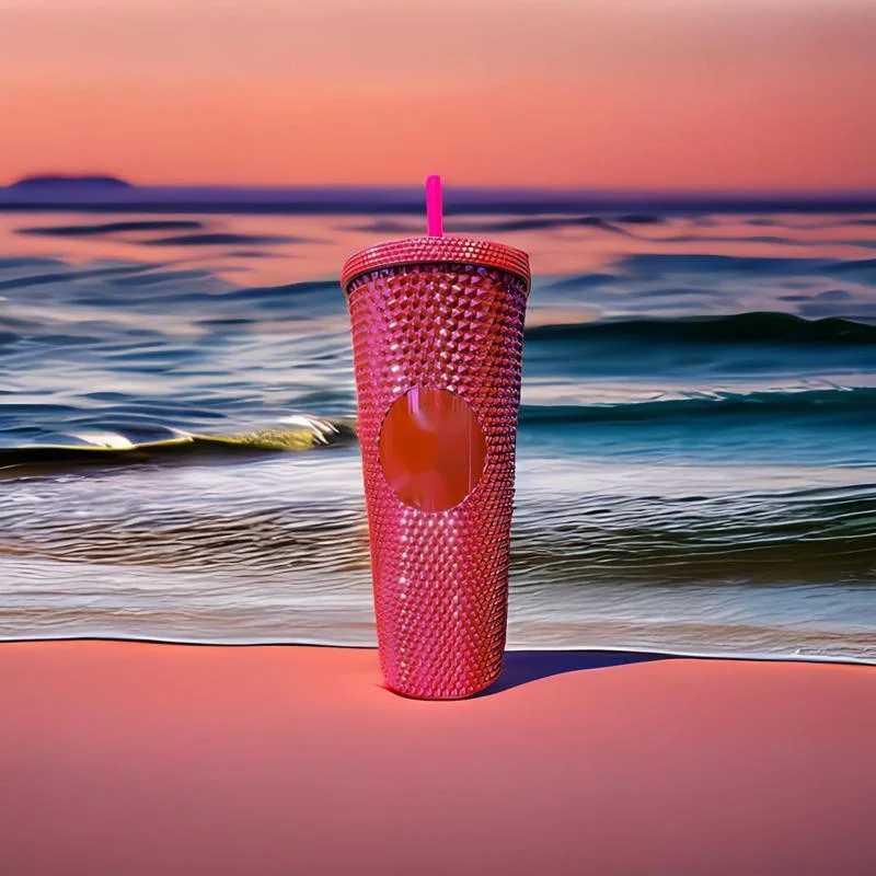 2023 Movie Merchandise Pink Cup Reusable Coffee Cup Diamond Tumbler Cup With Lid With Straw Durian Cup Water Bottle