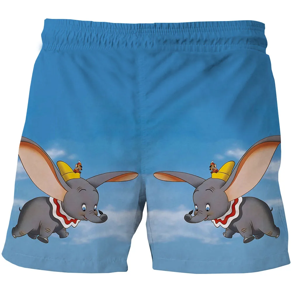 Disney Cartoon Movie Dumbo Summer New Fashion Outfits Painting Casual Shorts  Elastic Waist Sports Cute Dumbo Print Short Pants
