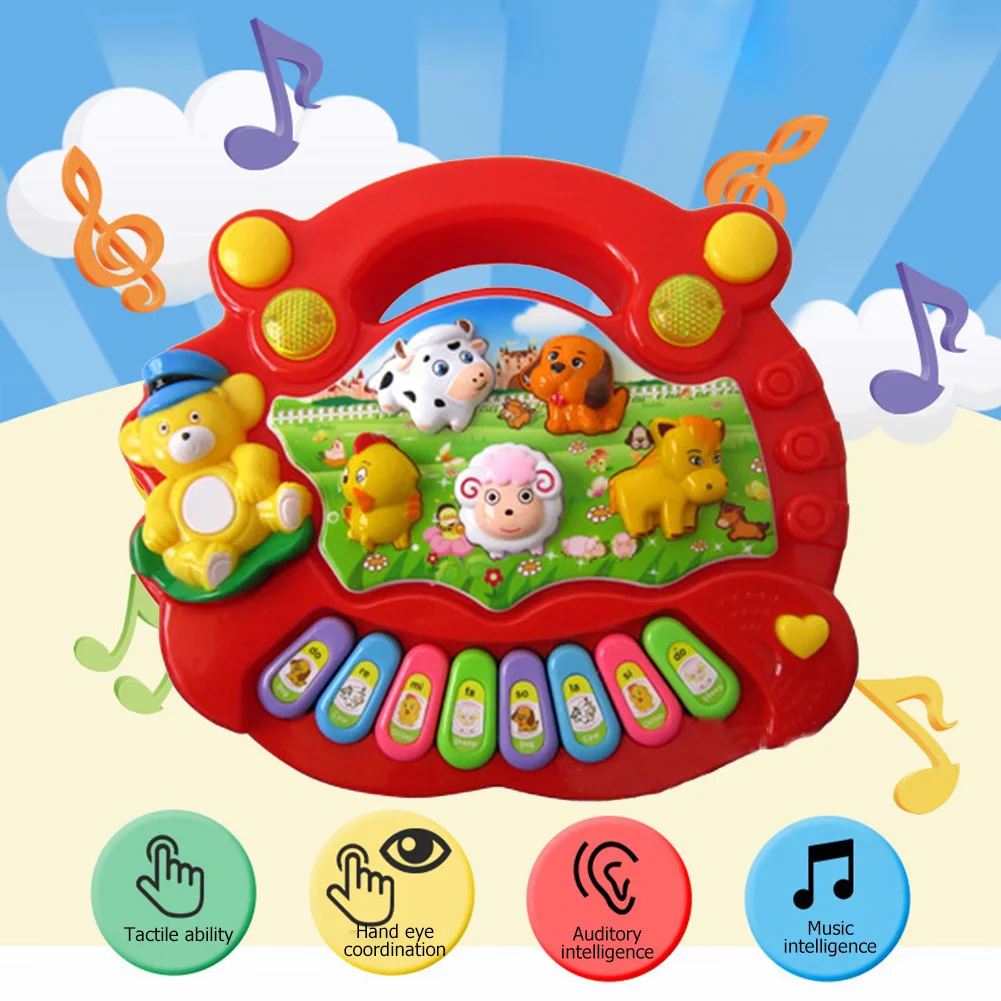 

T1357 Educational Music Toys Baby Kid Farm Animal Sound Piano Musical Instrument Toy Christmas Birthday Gift