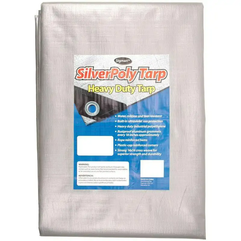 

126 Characters Durable and Silver 16' Heavy Duty Tarp - Perfect Protection for Any Outdoor Activity.