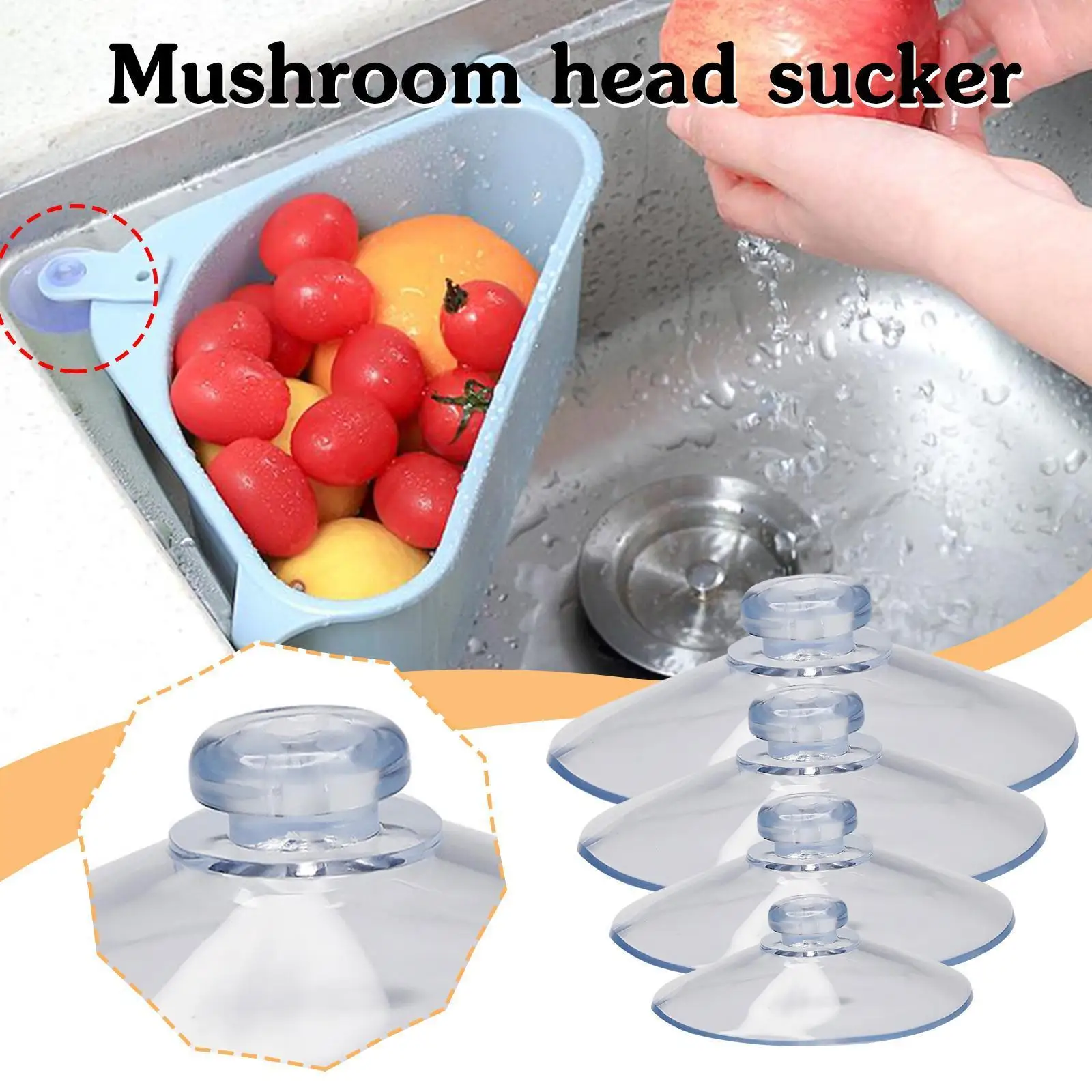 

One By One Selling Mushroom Pvc Vacuum Strong Storage Without Cup Daily Necess Adsorption Kitchen Suction Trace Transp B2s6