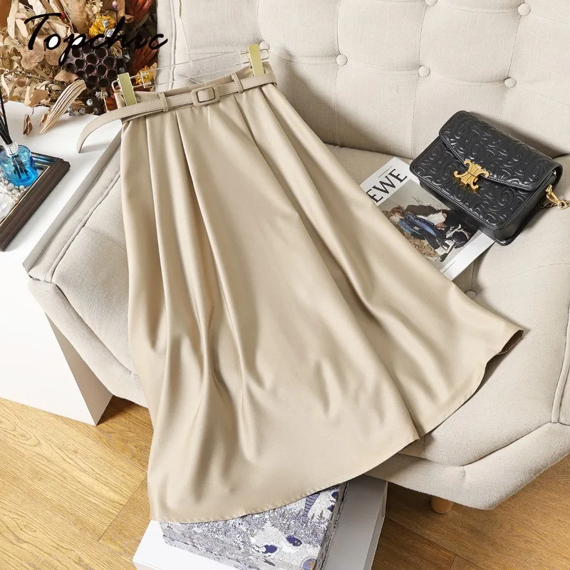 

2023 Autumn High Quality Skirts for Woman Luxury Designer Elegant Sashes Midi Saias Femininas Evangelicas Korean Fashion Clothes
