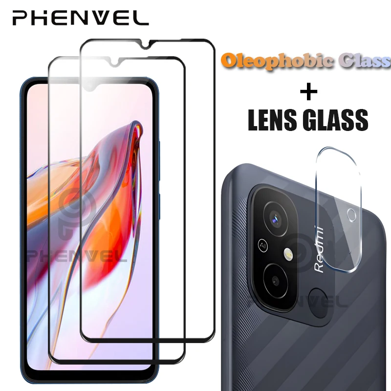 Защитное стекло для Xiaomi Redmi 12C, Олеофобное полноэкранное Защитное стекло для Redmi 12C, пленка из закаленного стекла для объектива