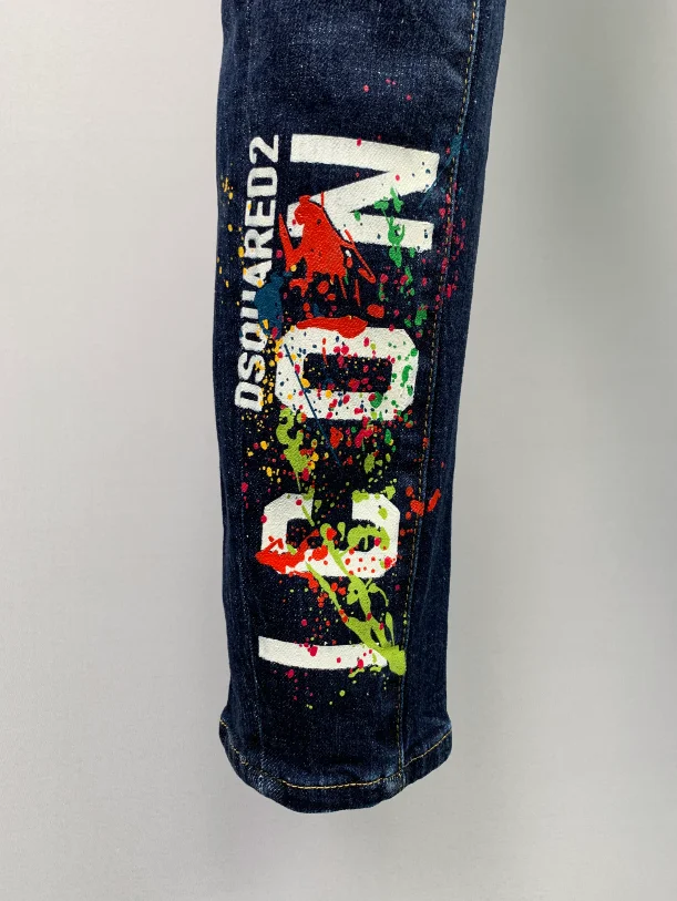 Dsquared2 New Arrival Men's Slim Jeans Patchwork Letter Biker Jeans men jeans