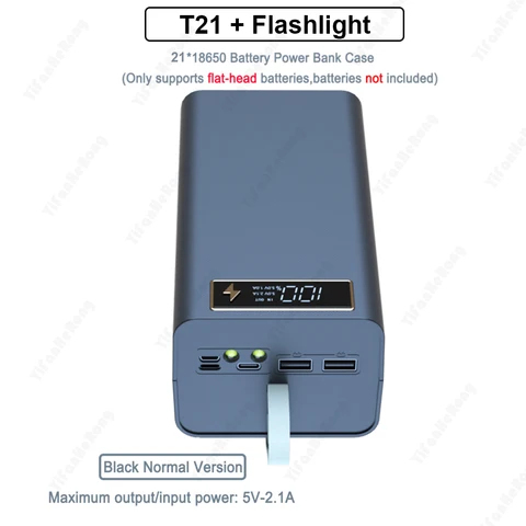 YiFanHeRong 21*18650 Power Bank Battery Box with Flashlight