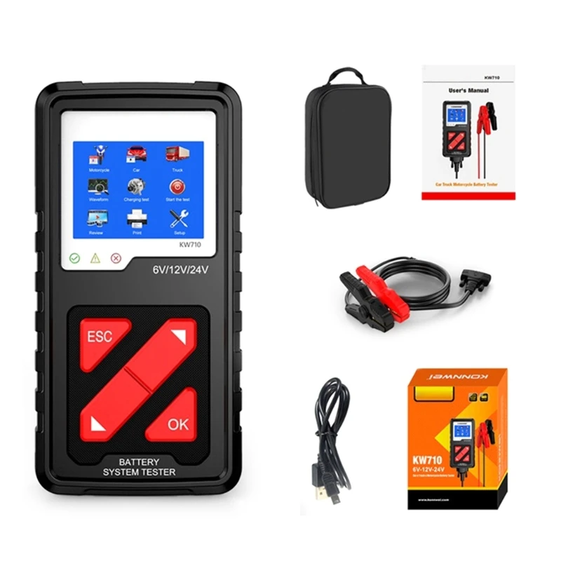 

Универсальный тестер аккумуляторов для мотоциклов X6HF, 6/12/24 В, аккумуляторная система, инструмент для обнаружения
