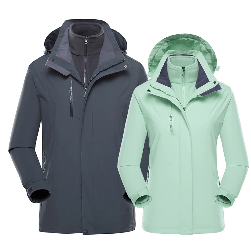 2022 New Women Jacket Men Three-In-One Jacket Detachable Outdoor Snowboard Jacket Waterproof Warm Fleece Ski Suit