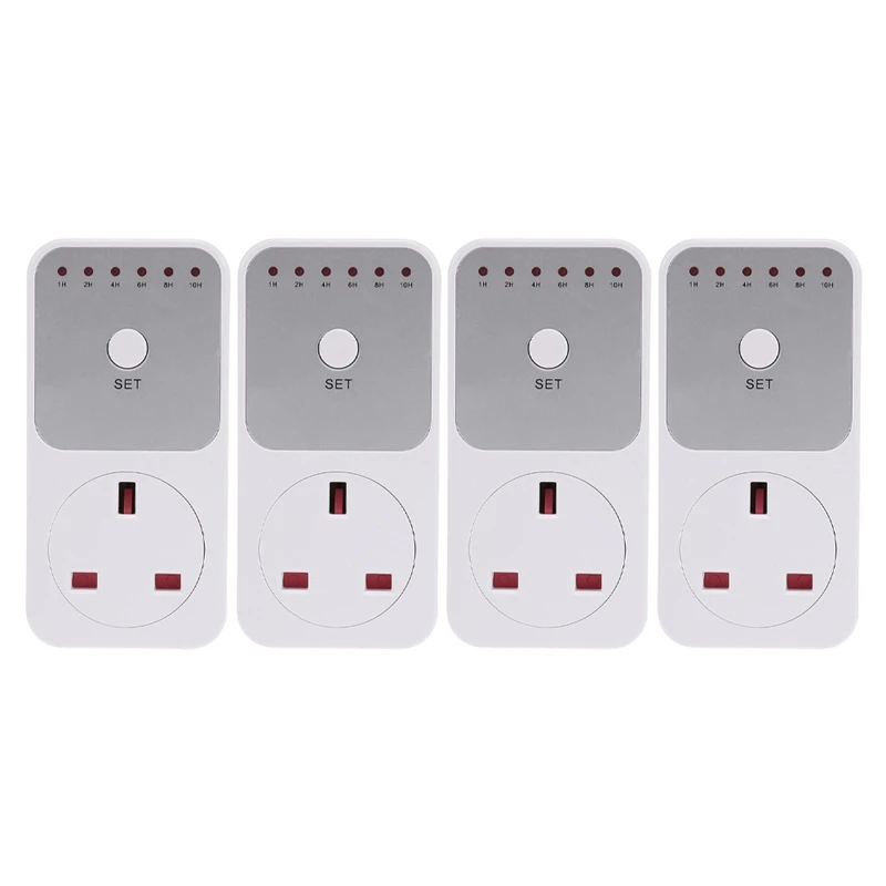 

4X Smart Control Countdown Timer Switch Plug-In Socket Auto Shut Off Outlet UK Plug