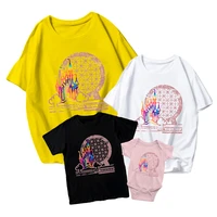 simple exquisite color castle family look new disney kids short sleeve unisex adult t shirt trend casual o neck baby romper