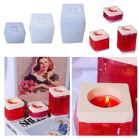square candle stove concrete drop glue mould gypsum candle cup container cement ceramic clay mould diy craft silicone mould