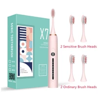 new electric toothbrush usb rechargeable sonic toothbrush washable suitable for teeth whitening with 4 soft brush heads