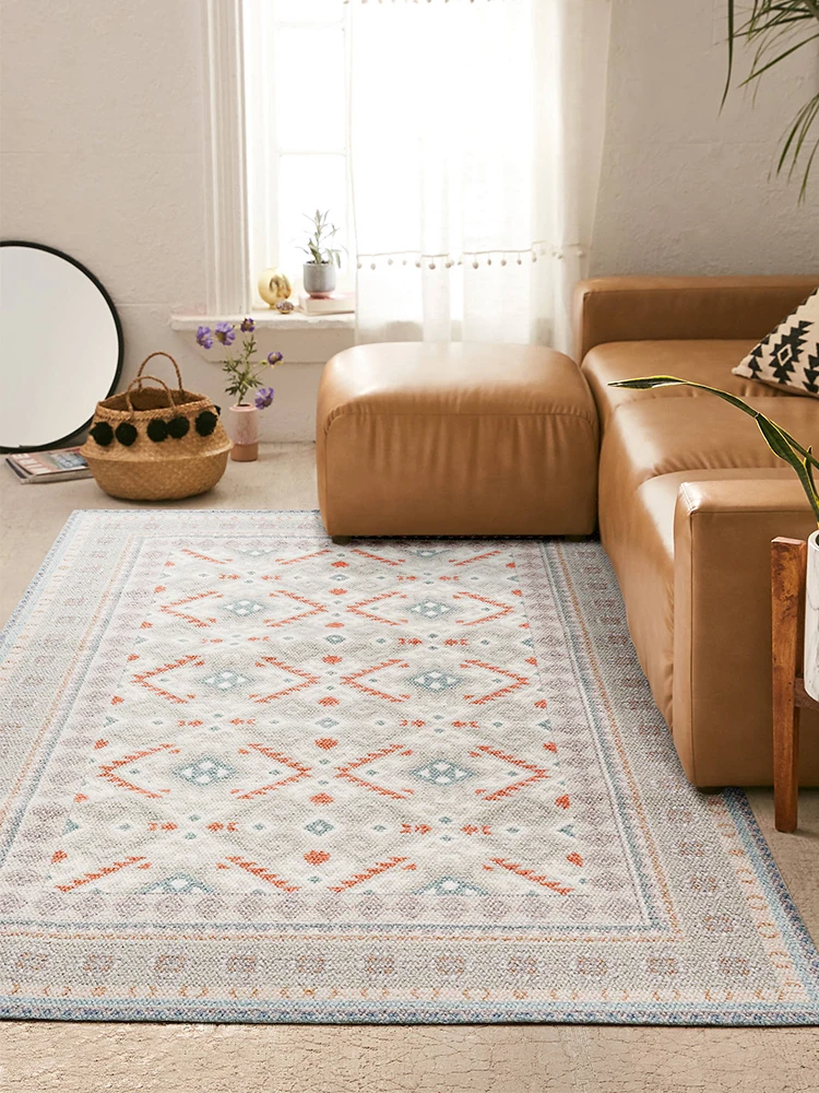 

Turkish Ethnic Style Carpet Living Room Coffee Table Printing Carpet Bedroom Lounge Carpet Decoration Home Non-Slip Washable Rug